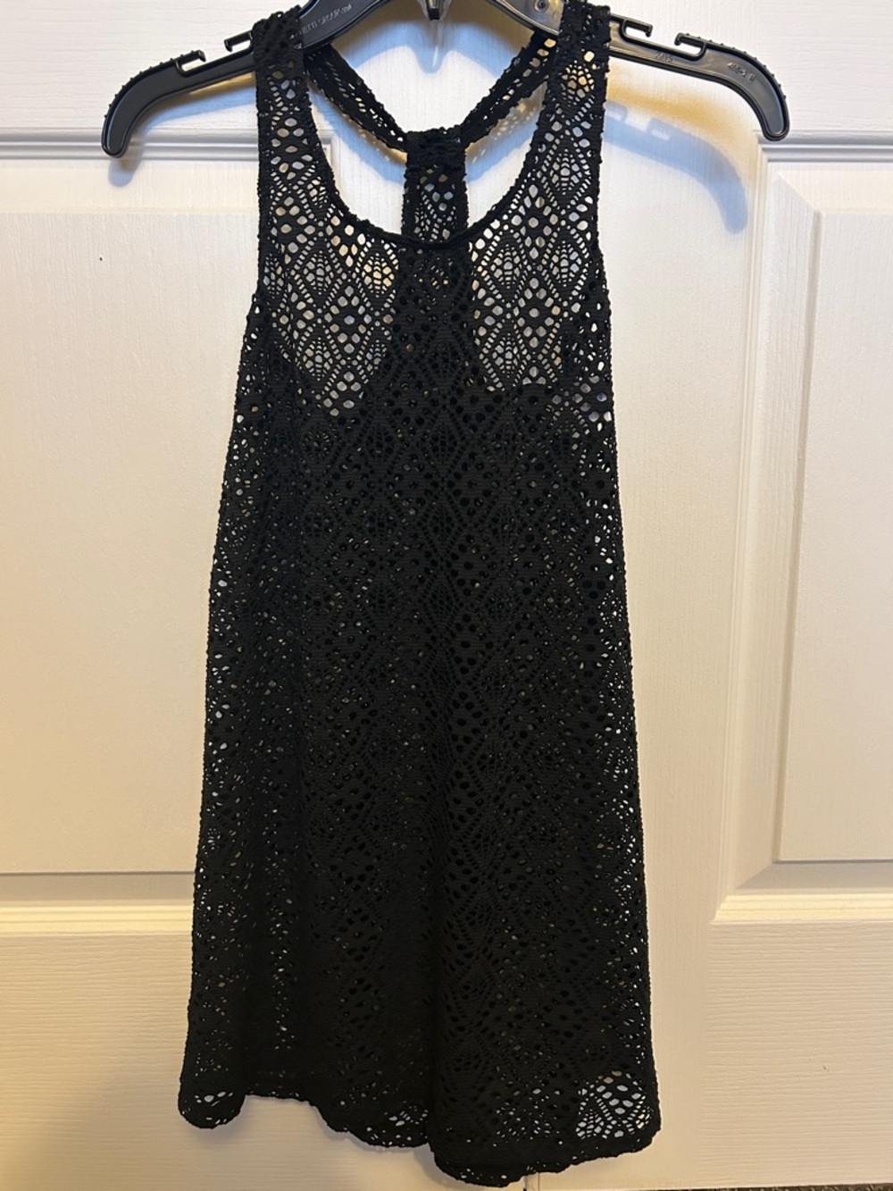Black Crochet Racerback Tank Top - Picture 3 of 6